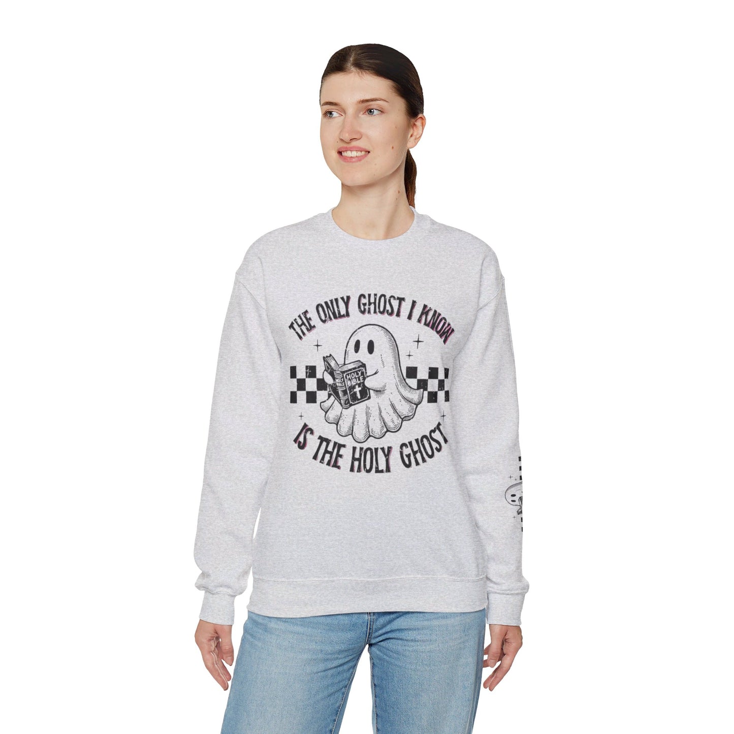 Only ghost I know is the holy Ghost Halloween Fall cute Unisex Crewneck Sweatshirt