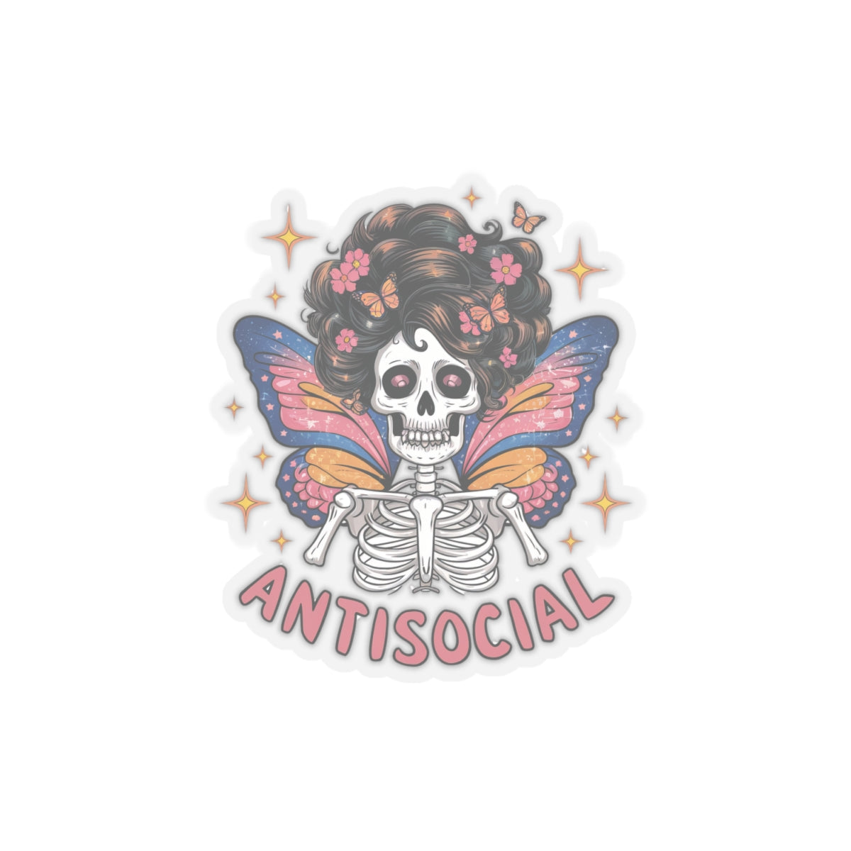 Anti Social Butterfly -Kiss Cut Sticker