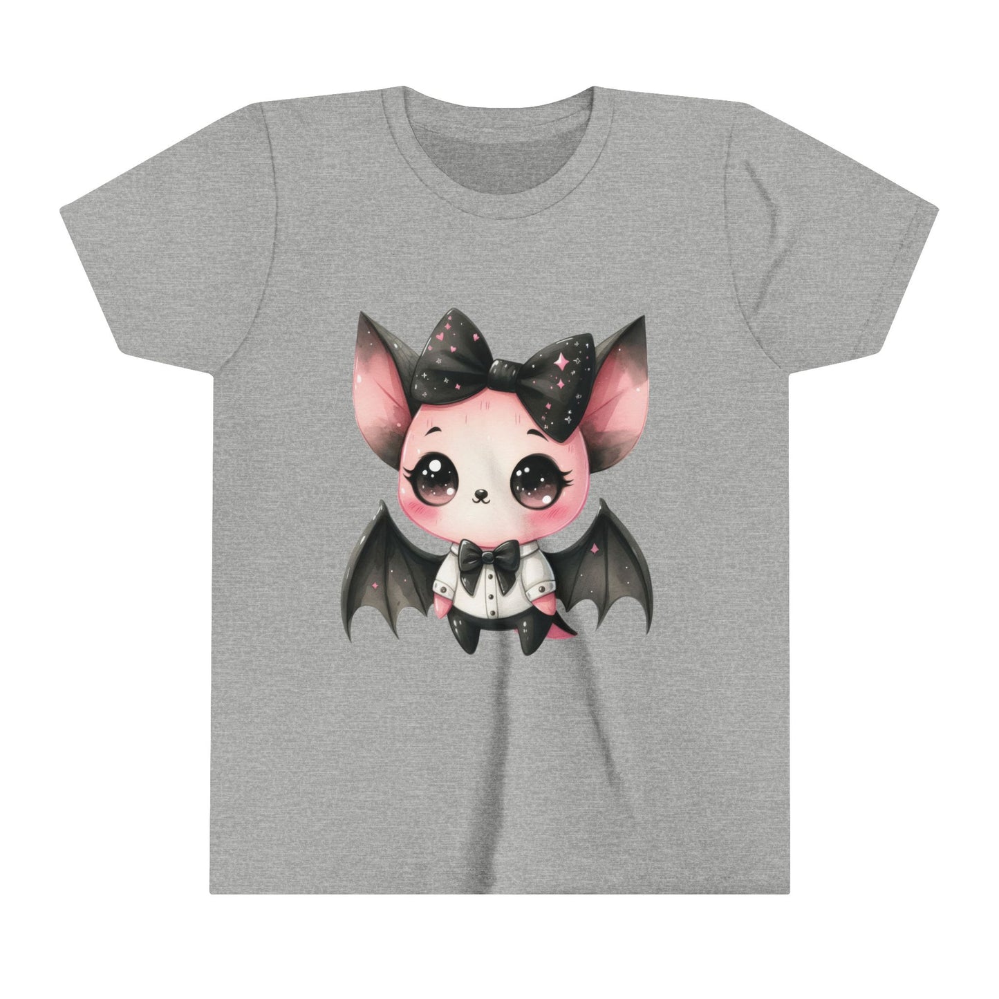 Cute Bat with hairbow Youth Short Sleeve Tee