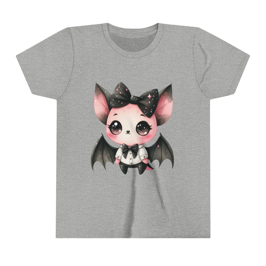 Cute Bat with hairbow Youth Short Sleeve Tee