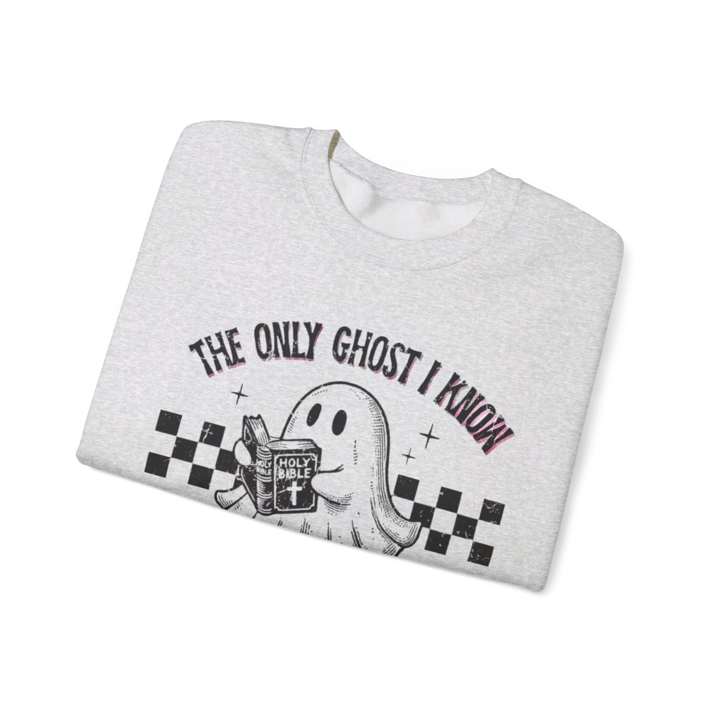 Only ghost I know is the holy Ghost Halloween Fall cute Unisex Crewneck Sweatshirt