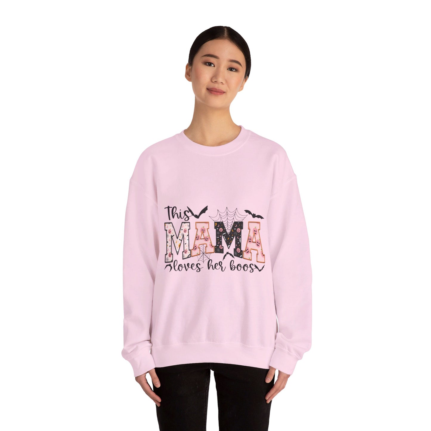 This Mama Loves Her Boos Halloween/ Fall Unisex Heavy Blend™ Crewneck Sweatshirt