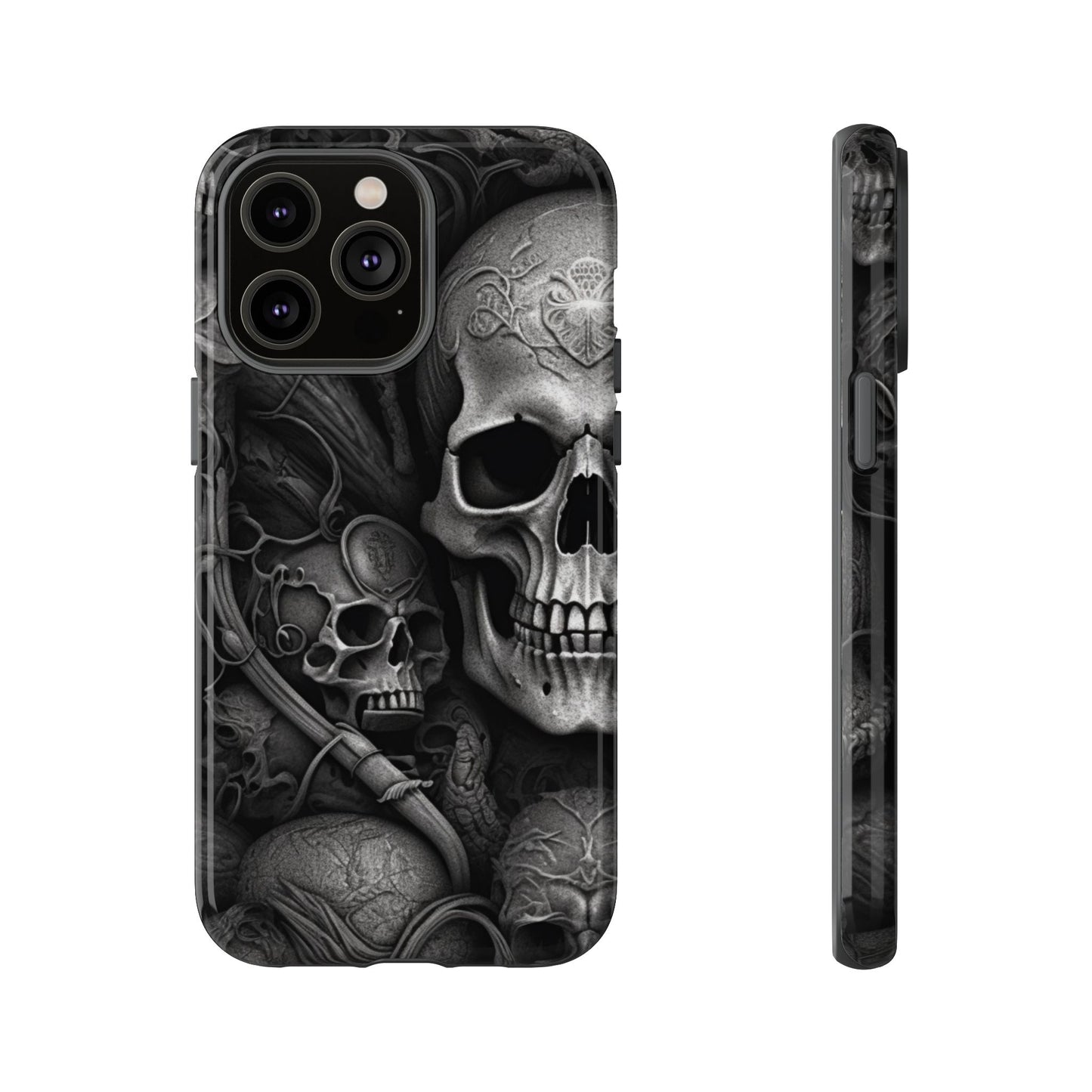 Black skull  Tough Cases