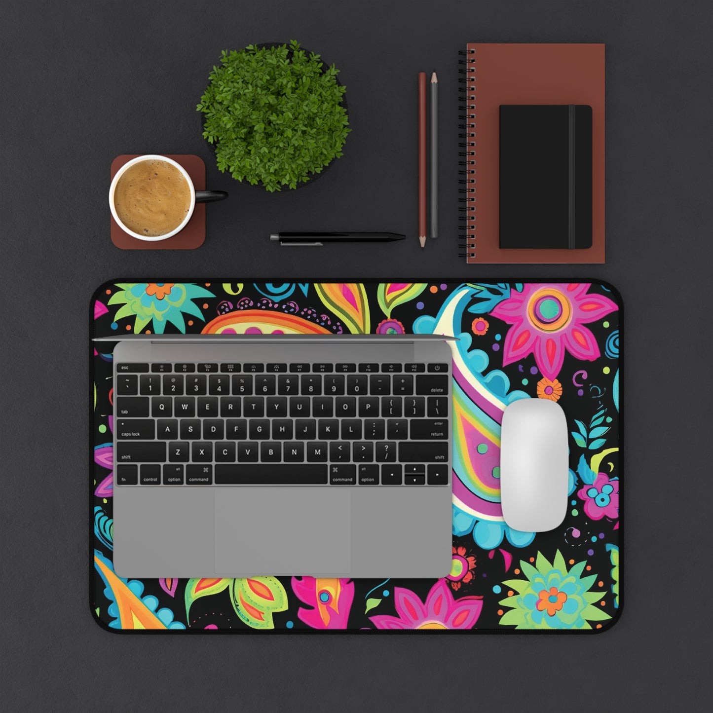 Black Paisley Mouse Pad Desk Mat