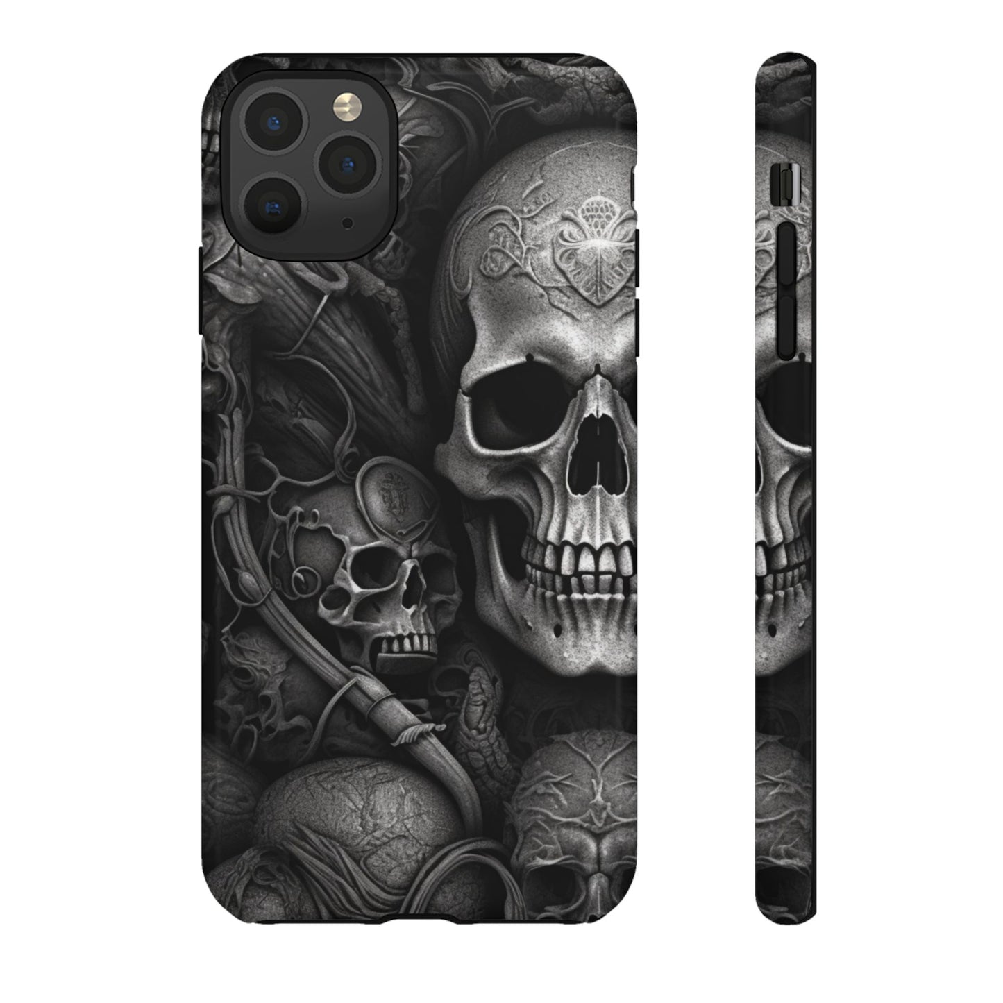 Black skull  Tough Cases