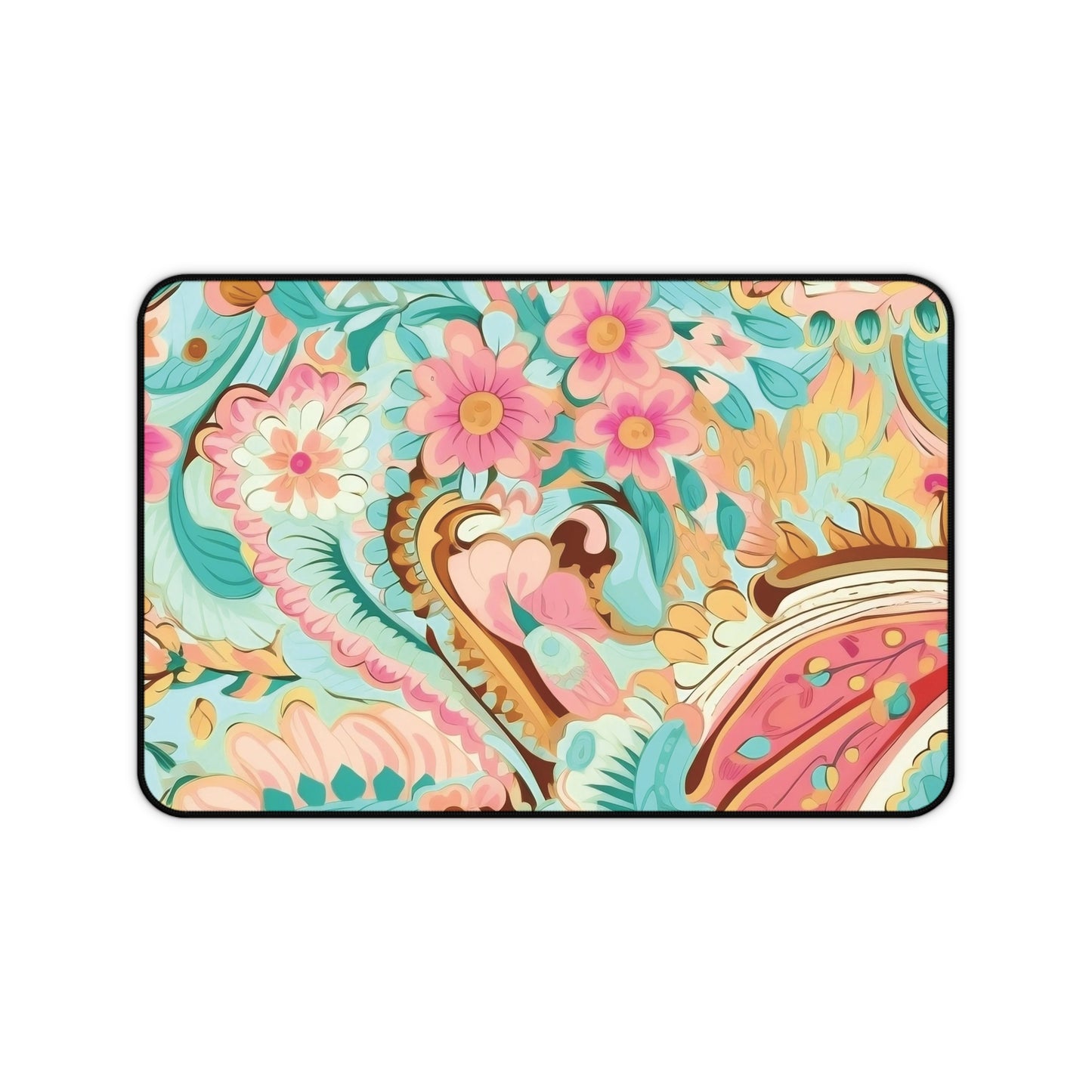 Blue swirls and  Floral Mouse Pad Desk Mat