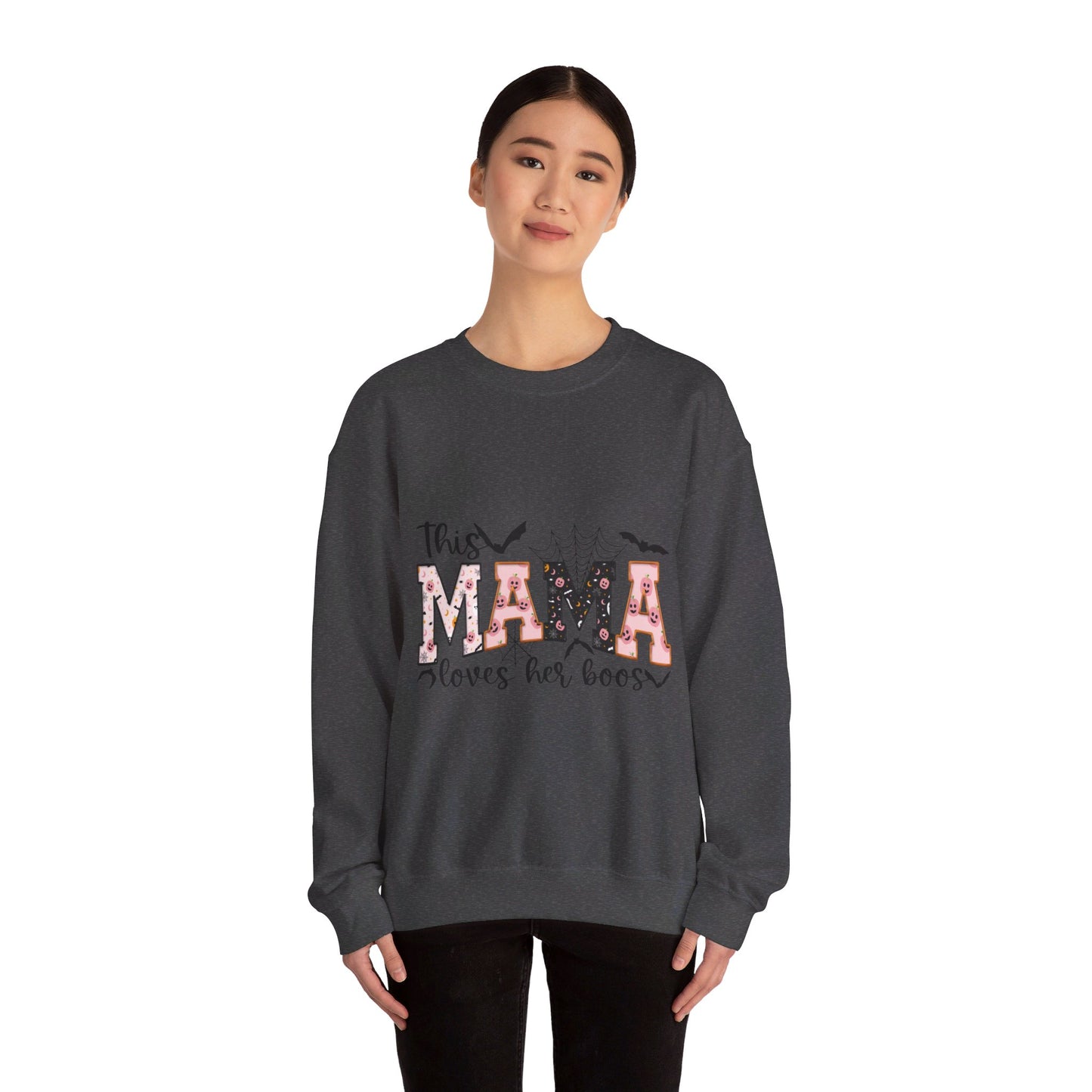 This Mama Loves Her Boos Halloween/ Fall Unisex Heavy Blend™ Crewneck Sweatshirt