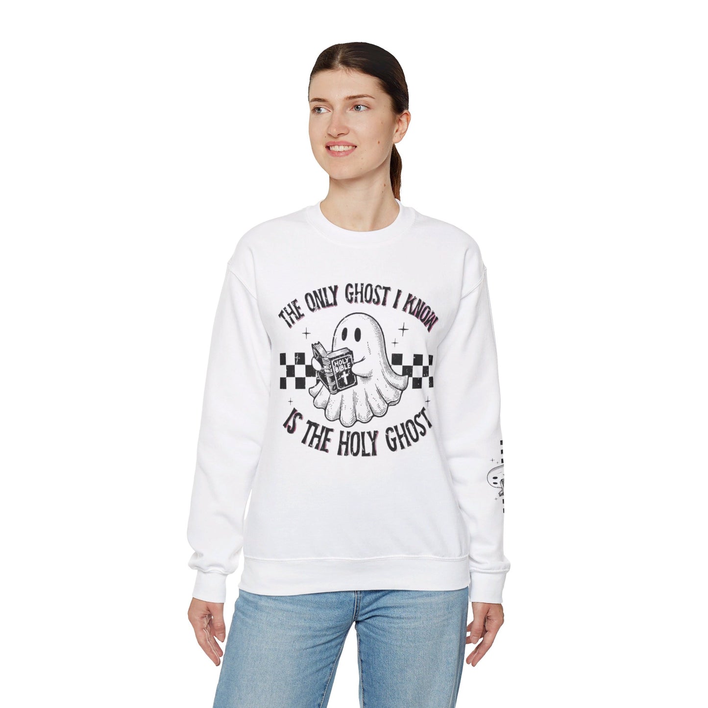 Only ghost I know is the holy Ghost Halloween Fall cute Unisex Crewneck Sweatshirt