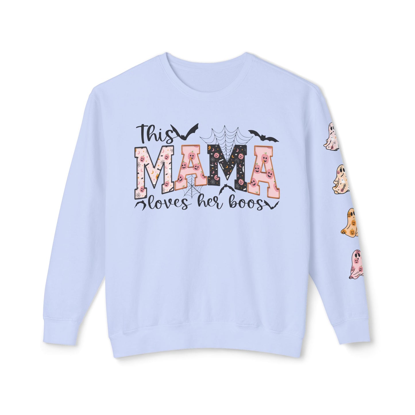 This Mama Loves Her Boos Sweatshirt, Comfort Colors, Halloween Mama Sweatshirt, Custom Mama Sweat with Kids Name, Personalized Mom Sweat for Halloween