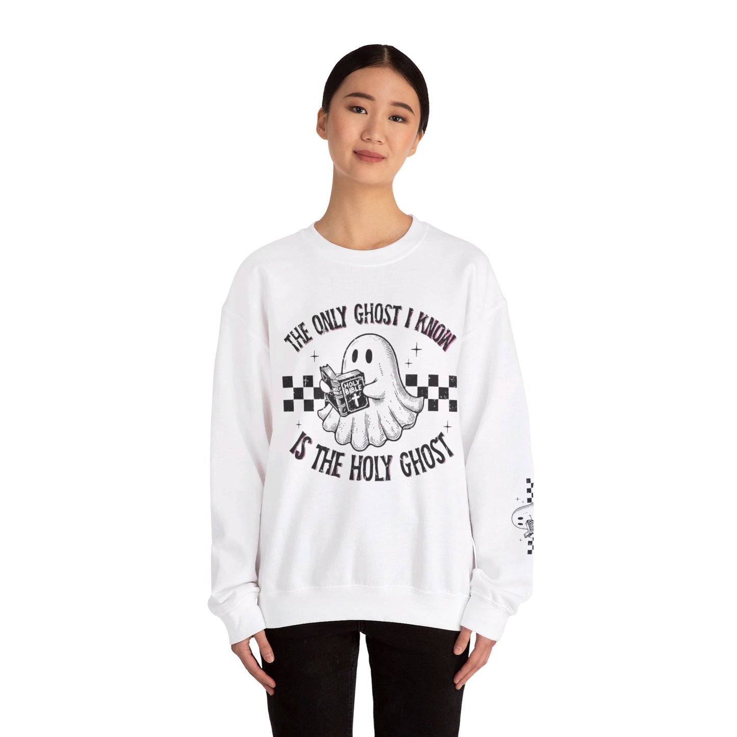 Only ghost I know is the holy Ghost Halloween Fall cute Unisex Crewneck Sweatshirt