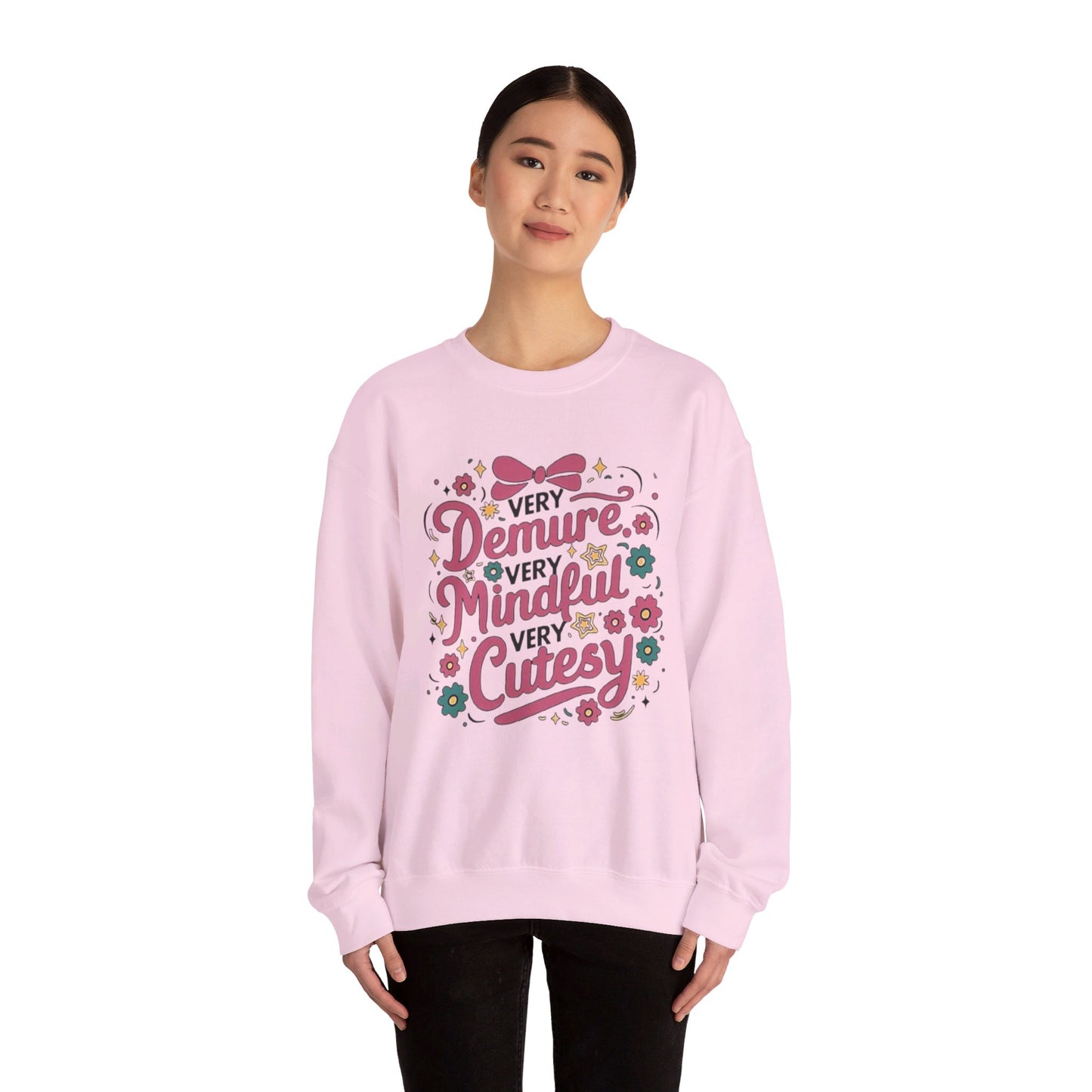 Very demure very cutesy very mindful Unisex Heavy Blend™ Crewneck Sweatshirt