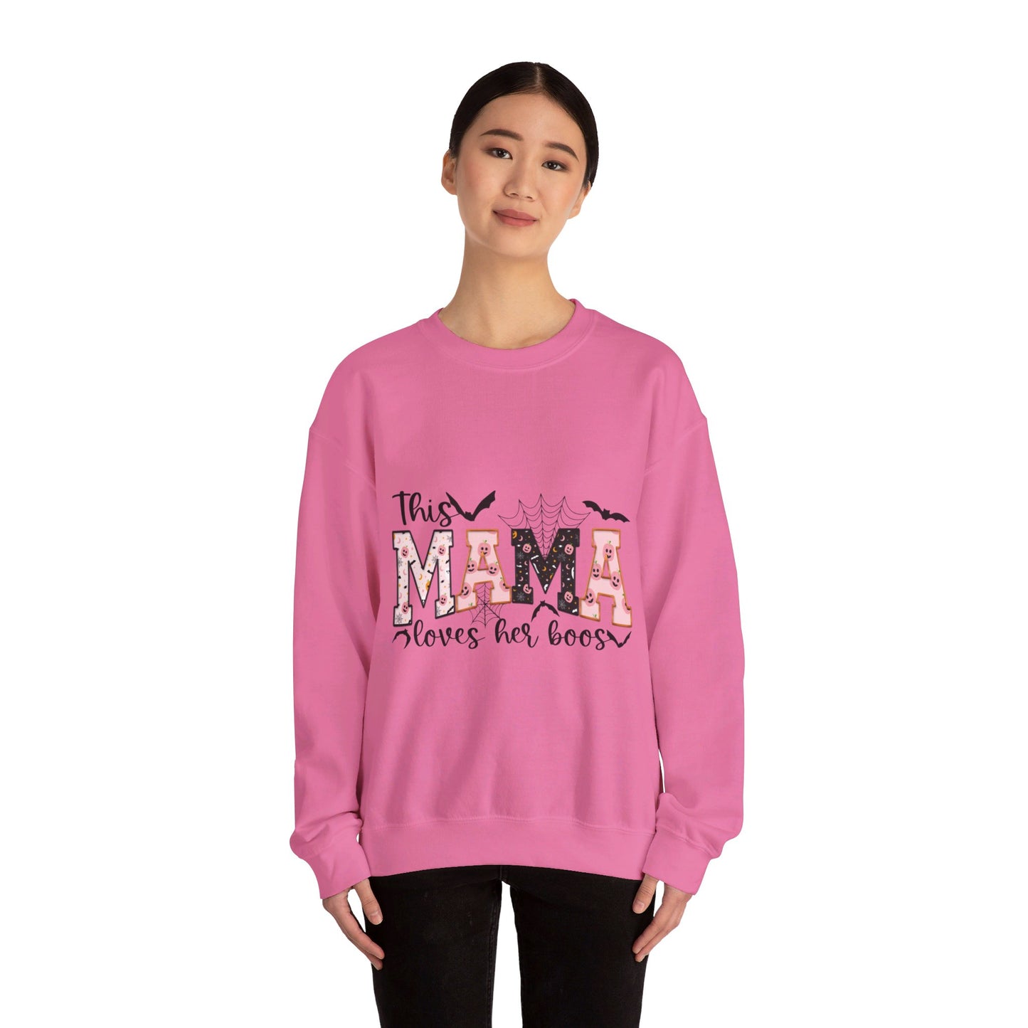 This Mama Loves Her Boos Halloween/ Fall Unisex Heavy Blend™ Crewneck Sweatshirt