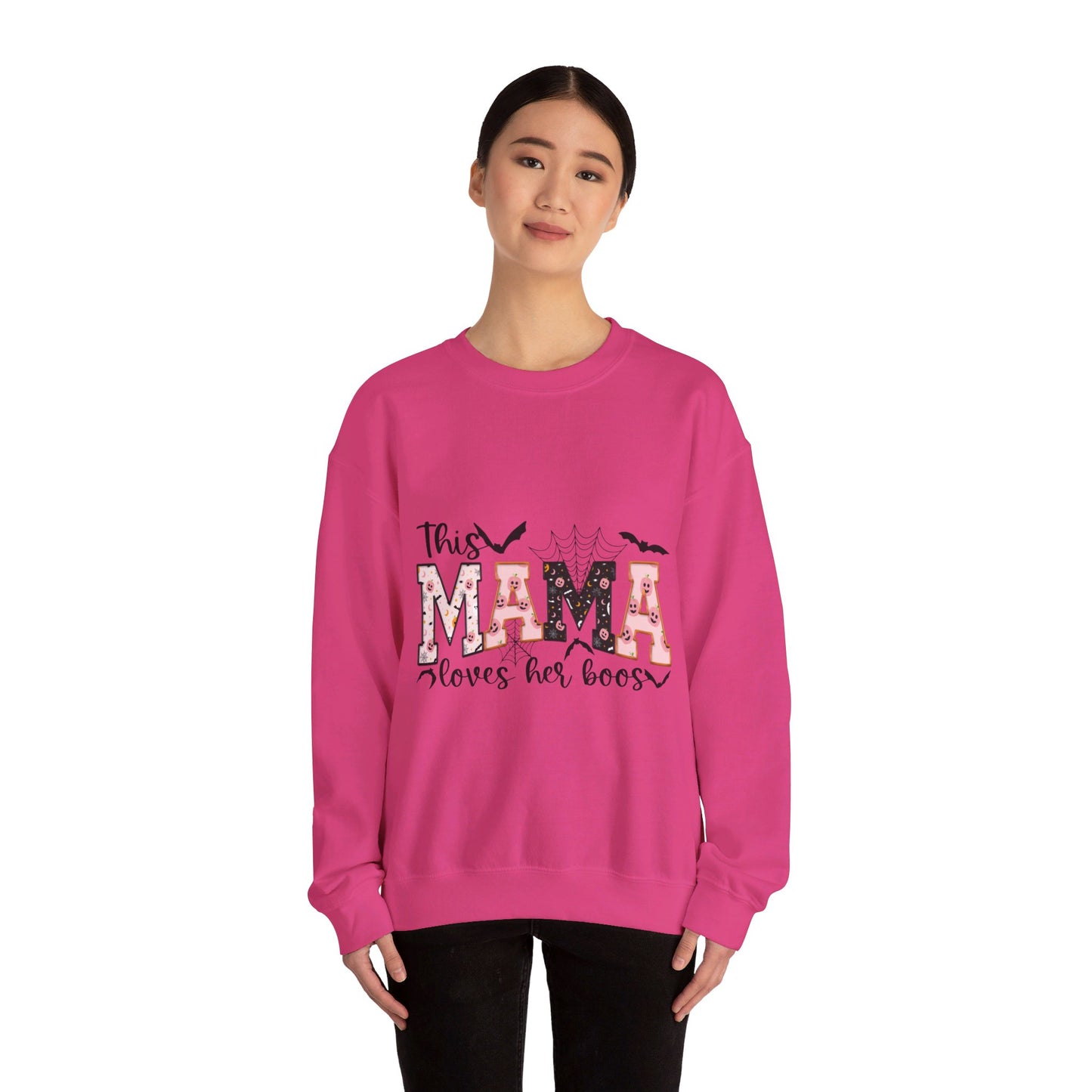 This Mama Loves Her Boos Halloween/ Fall Unisex Heavy Blend™ Crewneck Sweatshirt