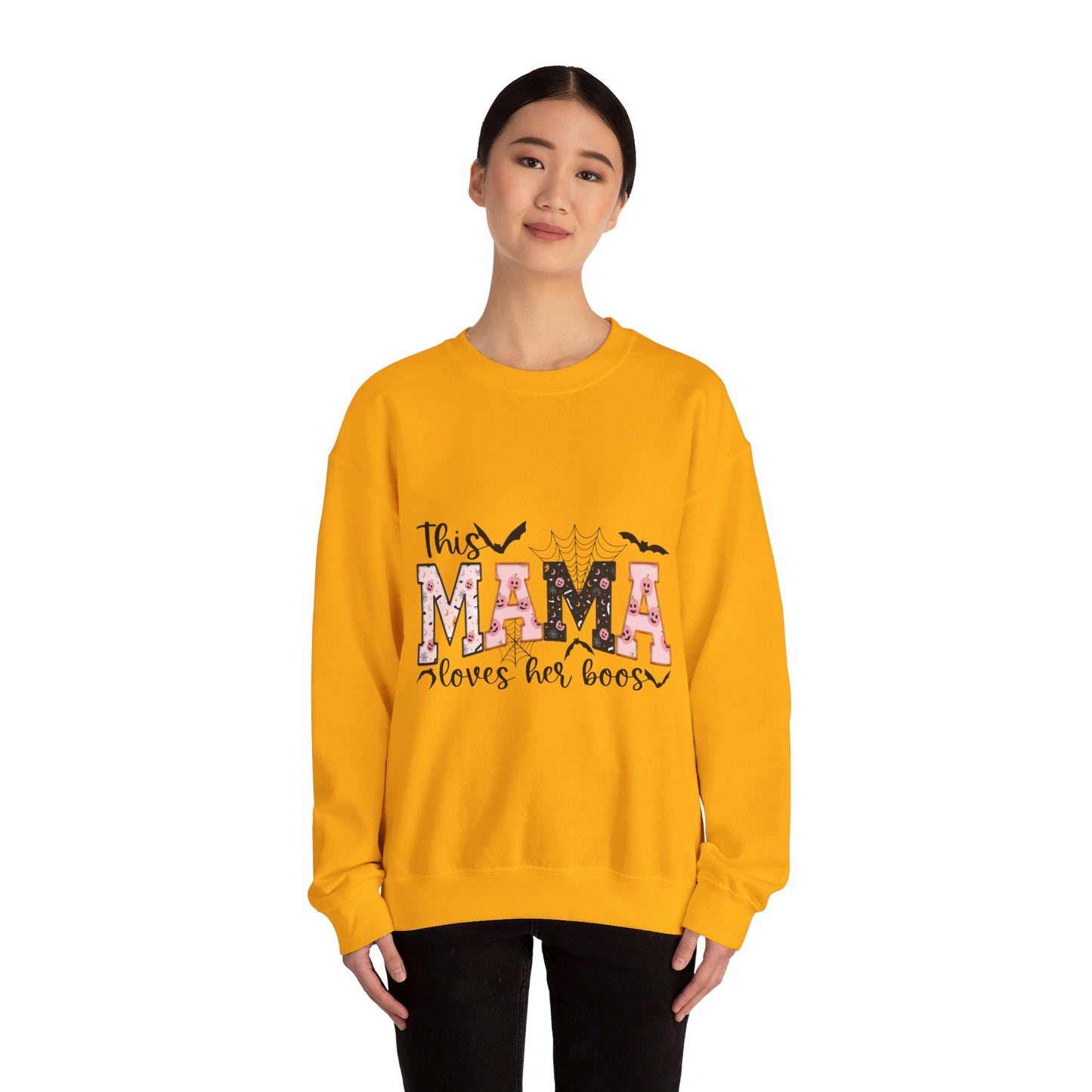 This Mama Loves Her Boos Halloween/ Fall Unisex Heavy Blend™ Crewneck Sweatshirt