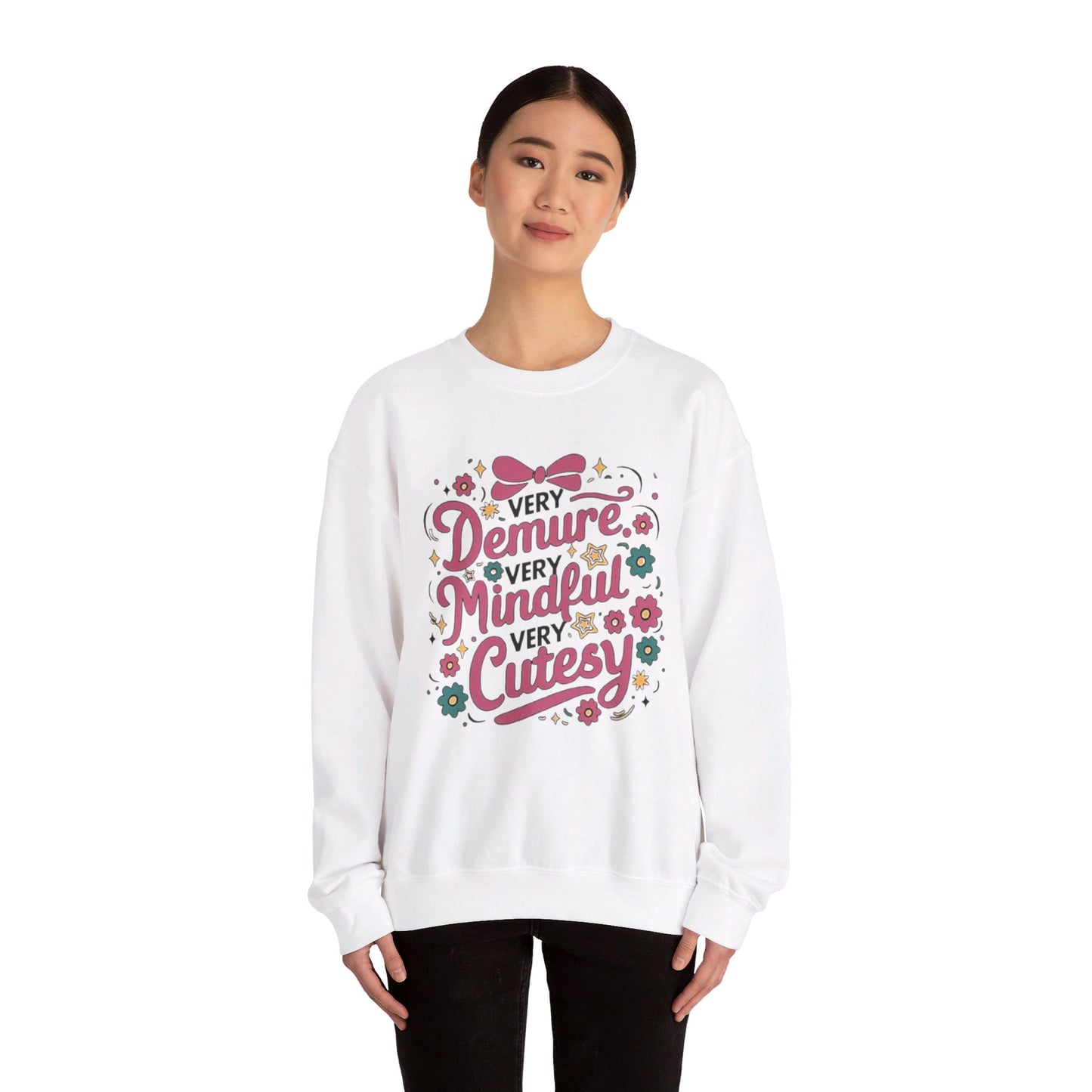 Very demure very cutesy very mindful Unisex Heavy Blend™ Crewneck Sweatshirt