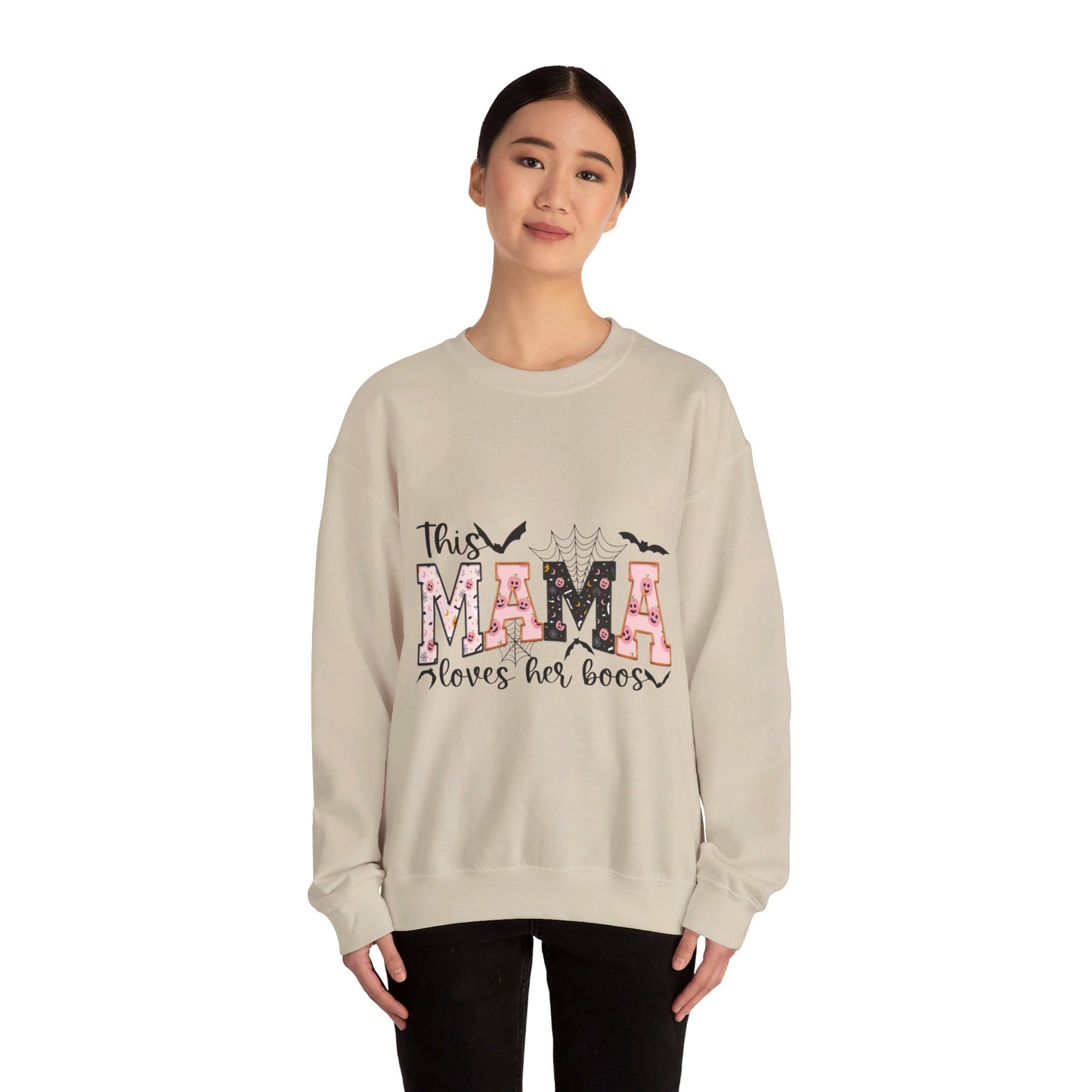 This Mama Loves Her Boos Halloween/ Fall Unisex Heavy Blend™ Crewneck Sweatshirt