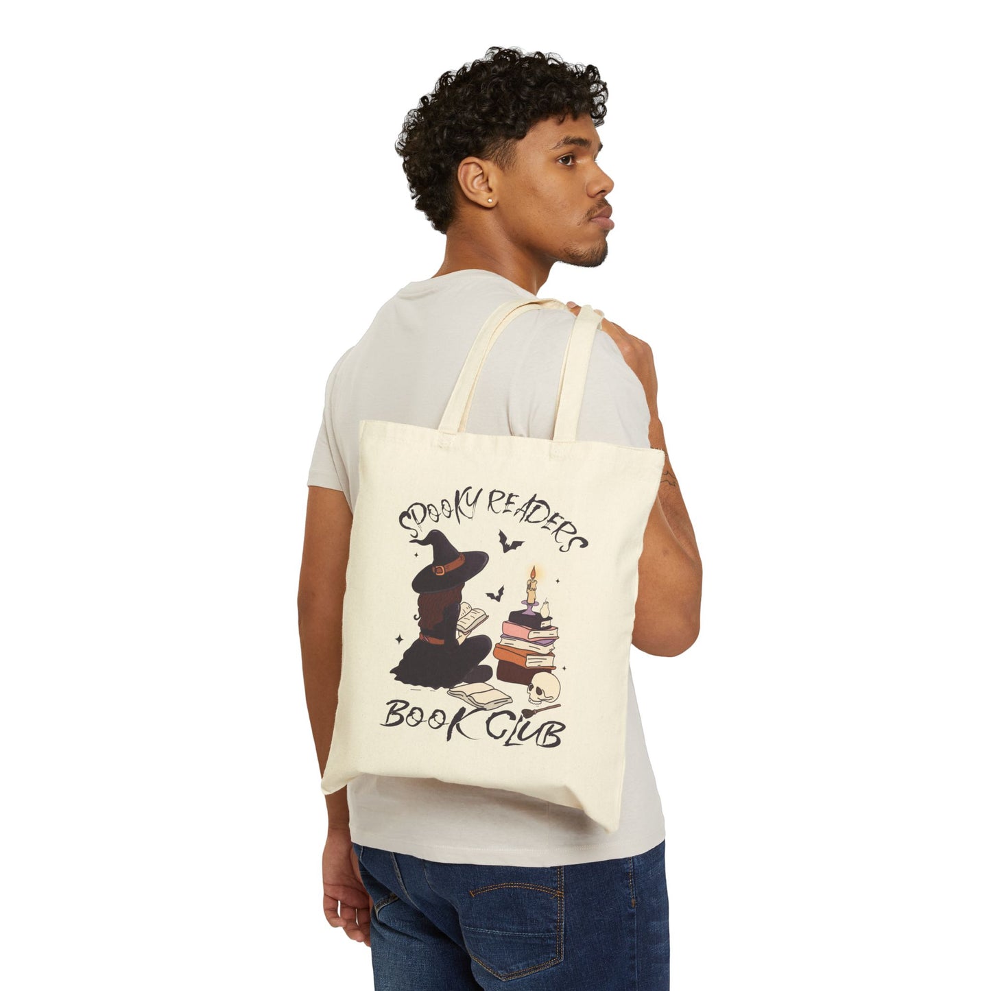 Spooky Readers Book Club Cotton Canvas Tote Bag