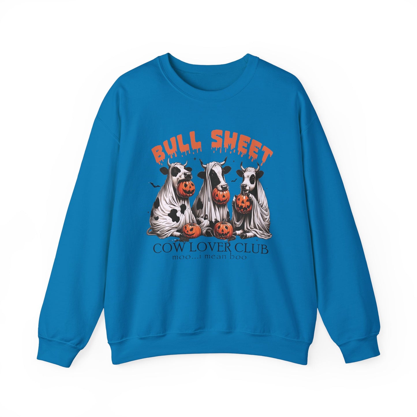 Bull Sheet Cow Lover Club sweat-Shirt, Funny Halloween Ghost Cow Shirt, Spooky Halloween Pumpkin Season Gift for Cow Lover, Cow Halloween Shirt