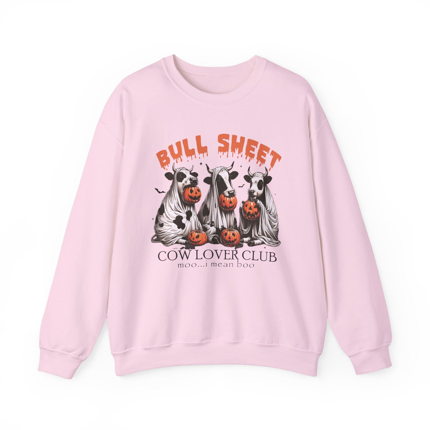 Bull Sheet Cow Lover Club sweat-Shirt, Funny Halloween Ghost Cow Shirt, Spooky Halloween Pumpkin Season Gift for Cow Lover, Cow Halloween Shirt