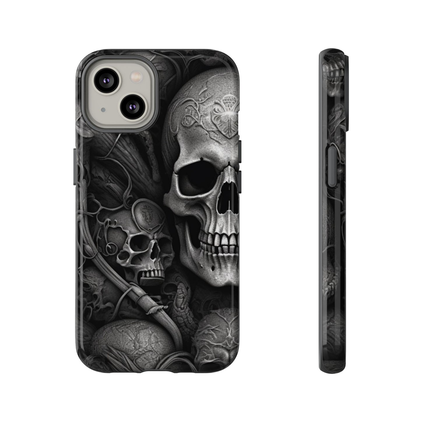 Black skull  Tough Cases