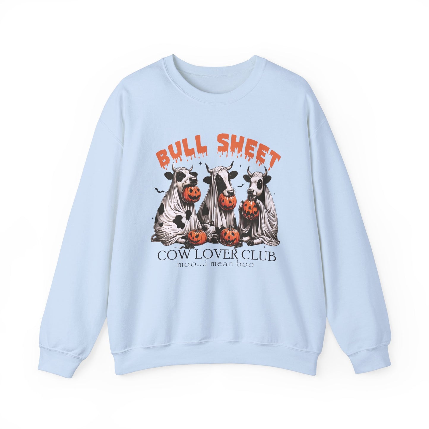 Bull Sheet Cow Lover Club sweat-Shirt, Funny Halloween Ghost Cow Shirt, Spooky Halloween Pumpkin Season Gift for Cow Lover, Cow Halloween Shirt