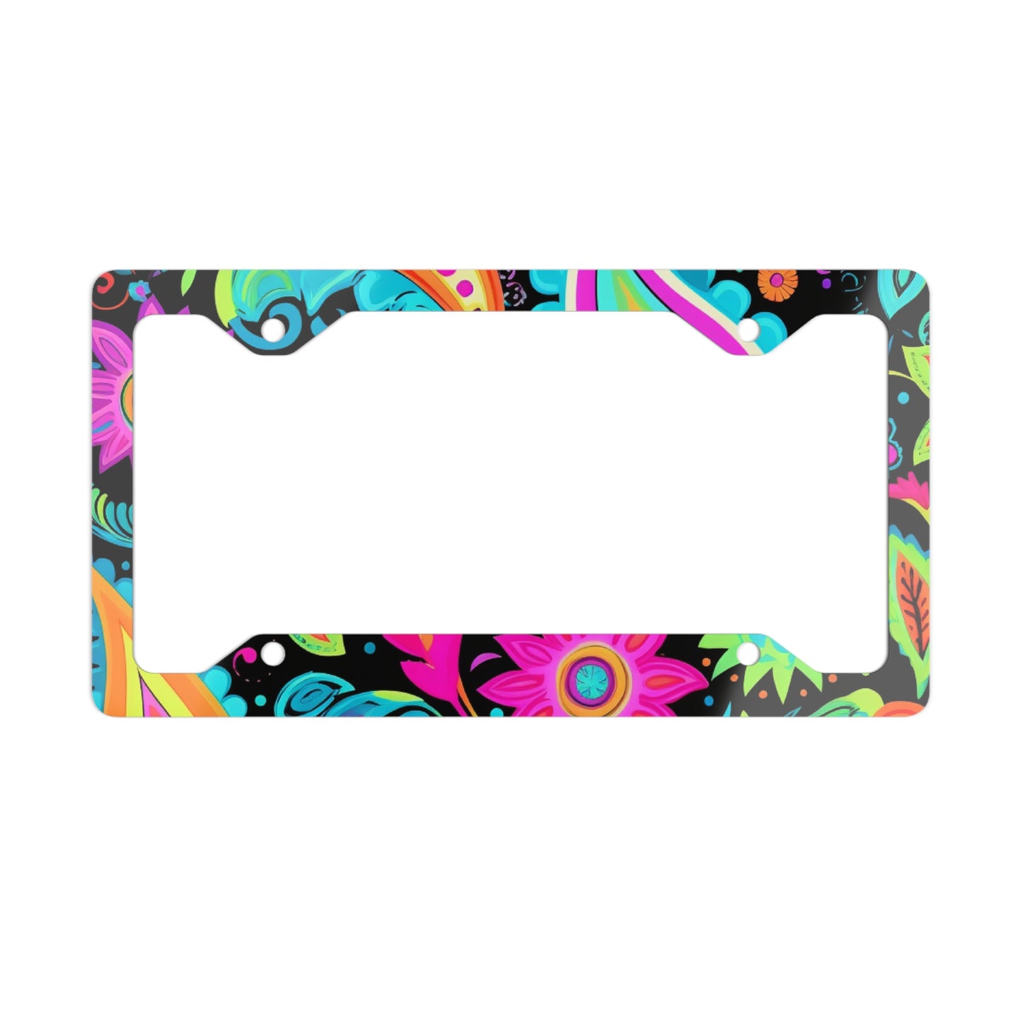 Black Paisley Metal License Plate Frame