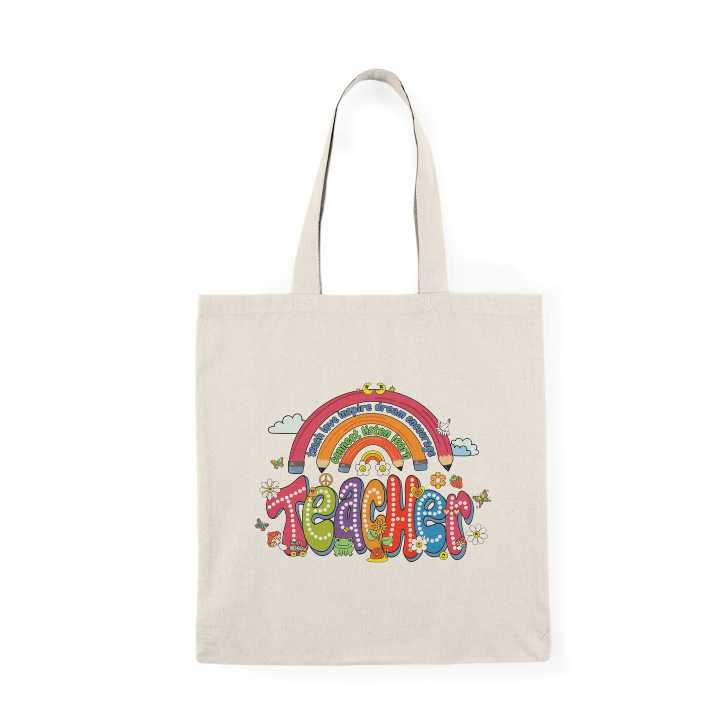 Teacher Rainbow Natural Tote Bag