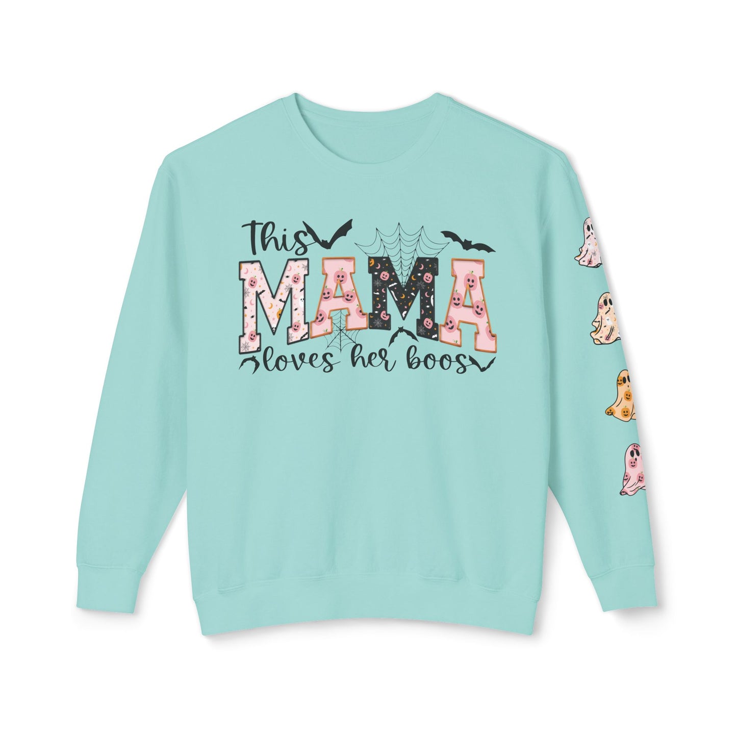 This Mama Loves Her Boos Sweatshirt, Comfort Colors, Halloween Mama Sweatshirt, Custom Mama Sweat with Kids Name, Personalized Mom Sweat for Halloween