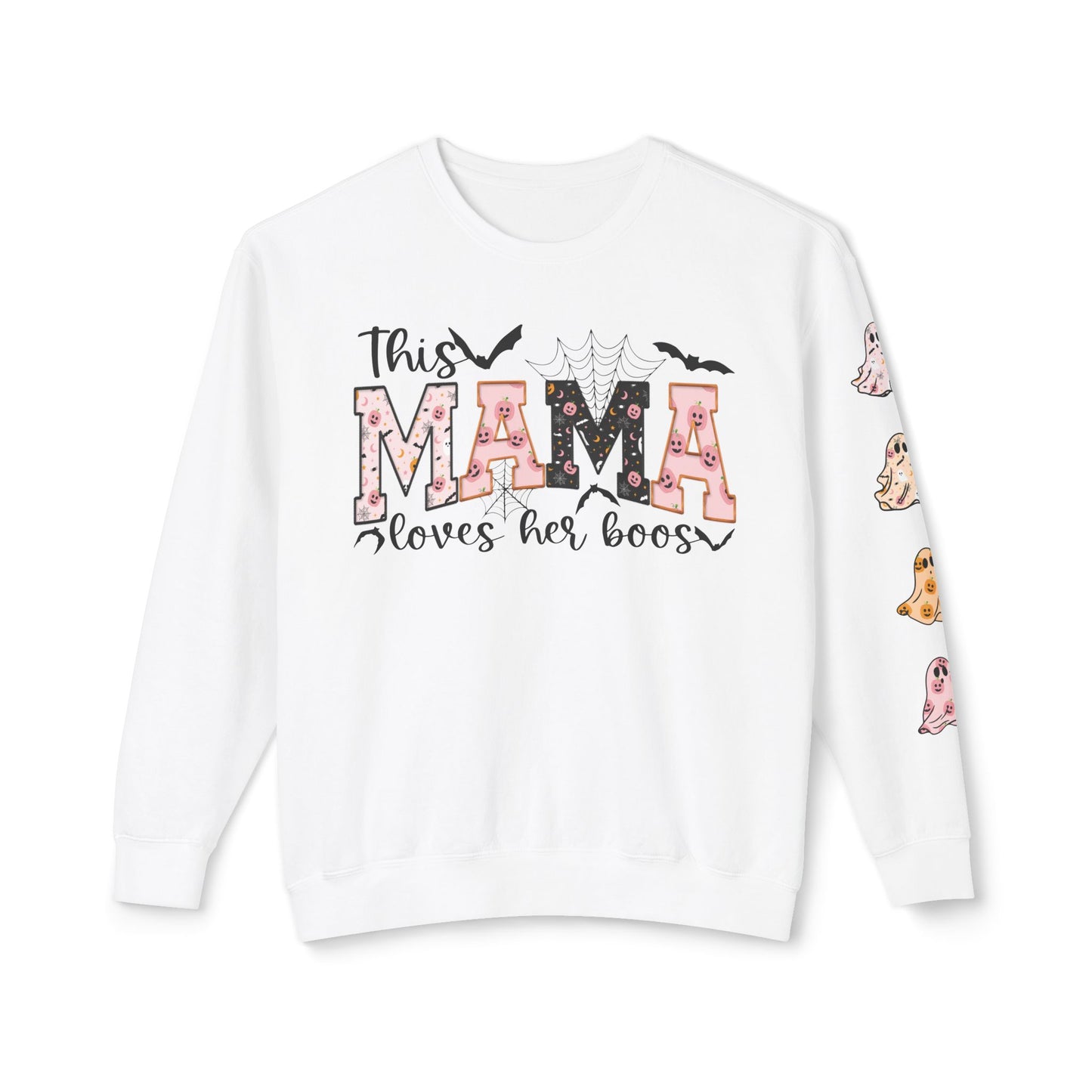 This Mama Loves Her Boos Sweatshirt, Comfort Colors, Halloween Mama Sweatshirt, Custom Mama Sweat with Kids Name, Personalized Mom Sweat for Halloween