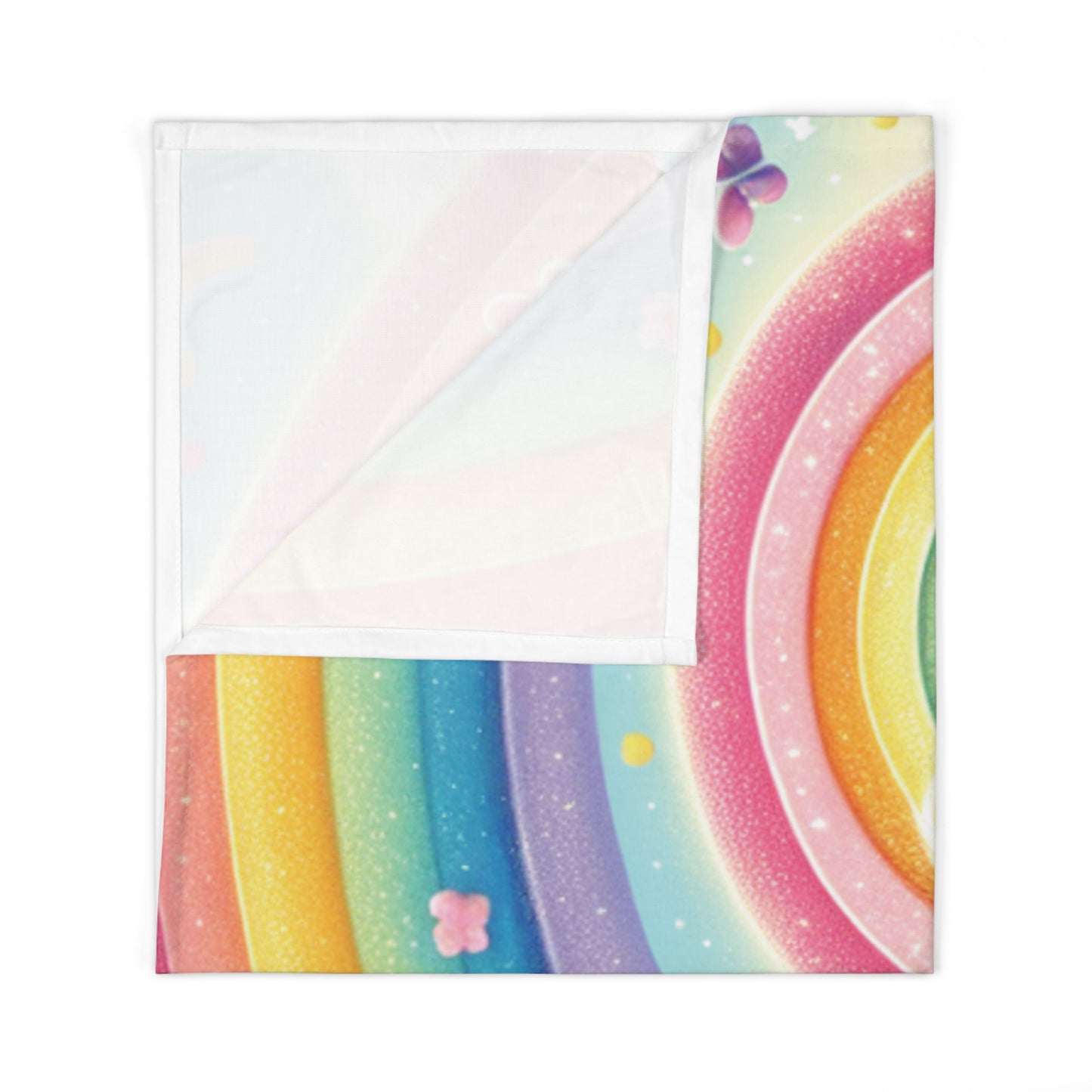 Baby Animals and rainbows Baby Swaddle Blanket