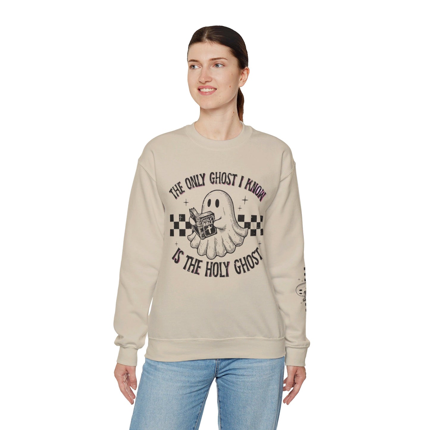 Only ghost I know is the holy Ghost Halloween Fall cute Unisex Crewneck Sweatshirt