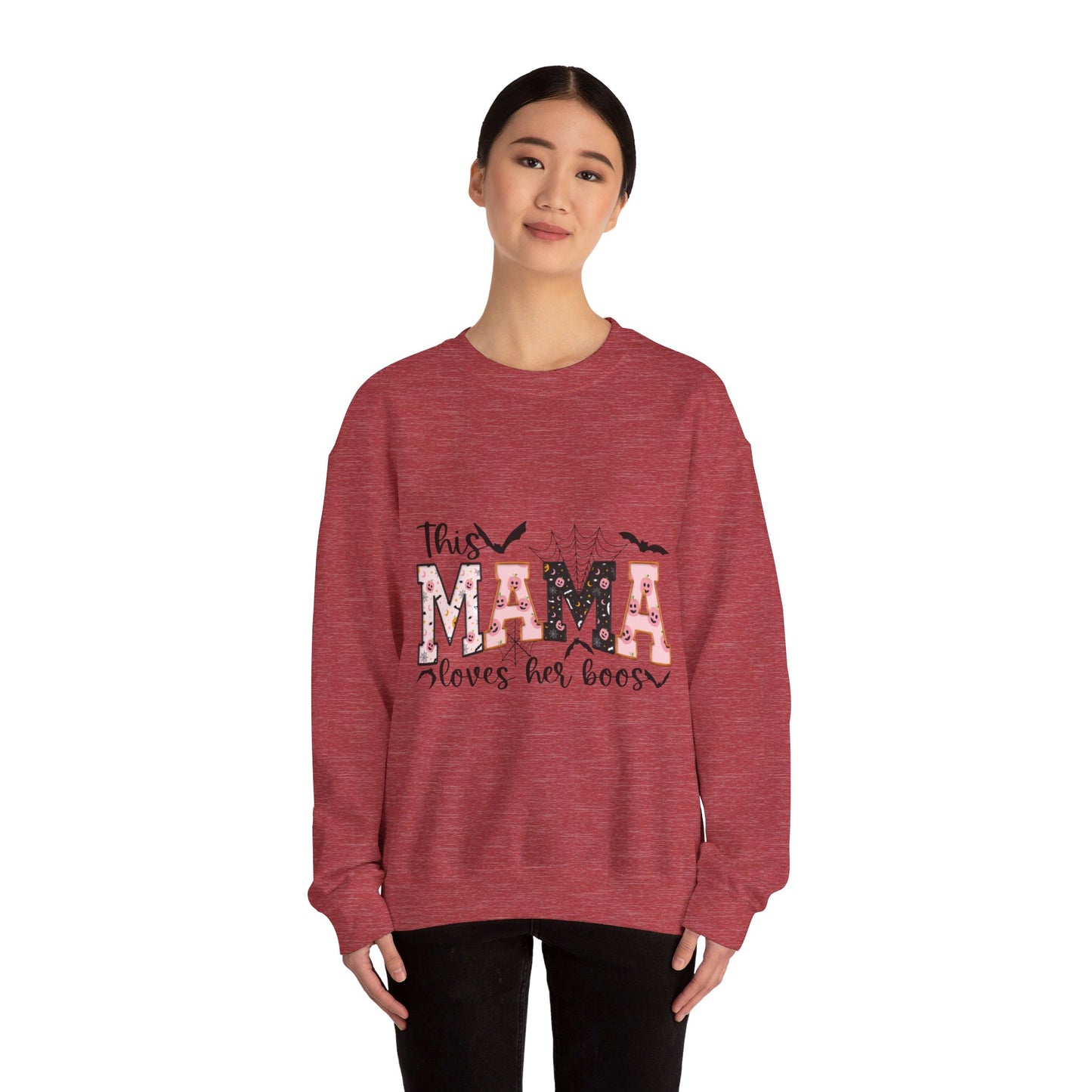 This Mama Loves Her Boos Halloween/ Fall Unisex Heavy Blend™ Crewneck Sweatshirt