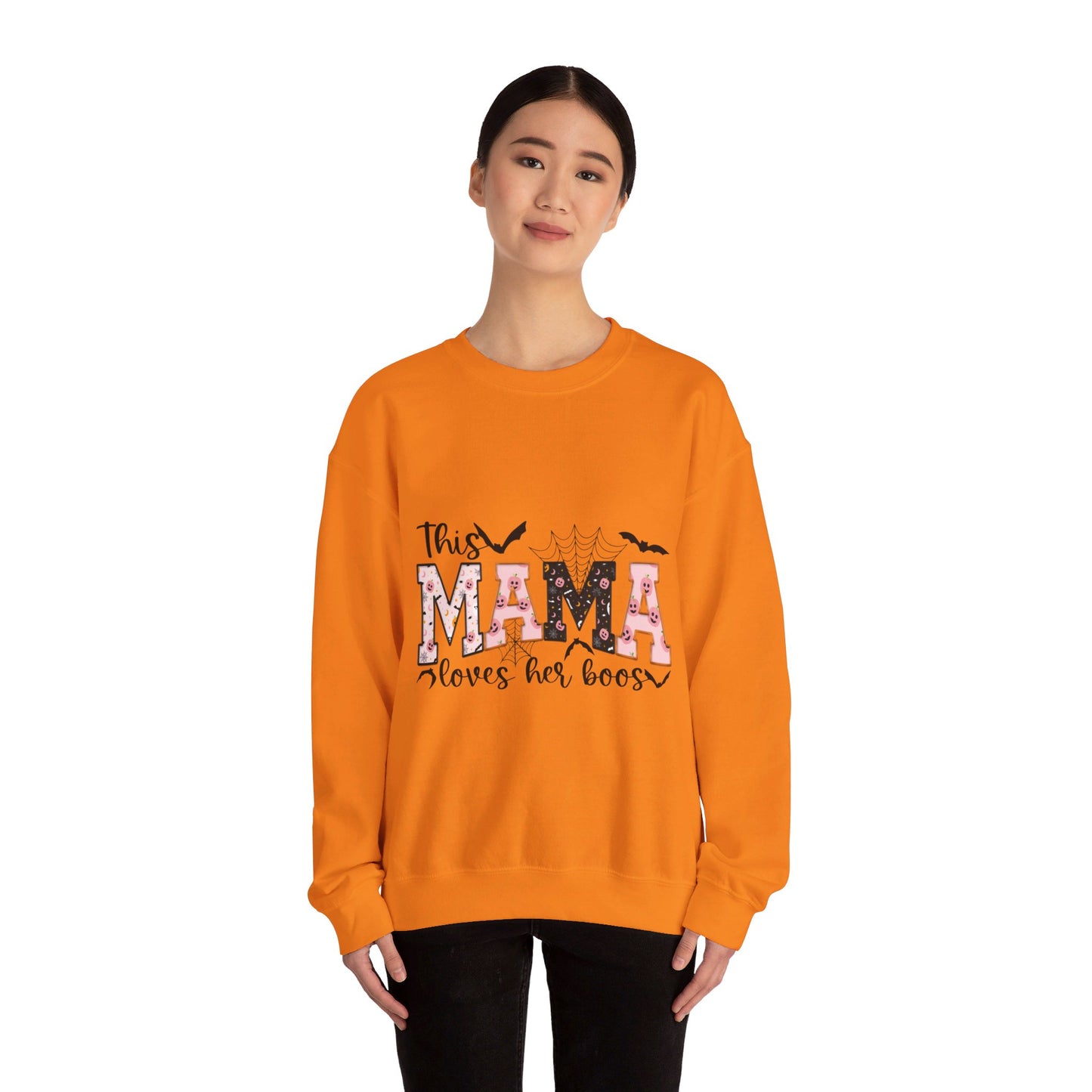 This Mama Loves Her Boos Halloween/ Fall Unisex Heavy Blend™ Crewneck Sweatshirt