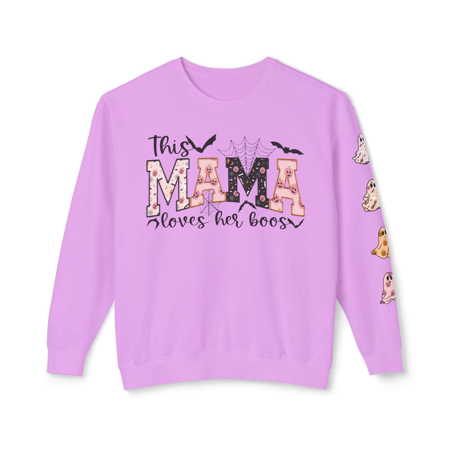 This Mama Loves Her Boos Sweatshirt, Comfort Colors, Halloween Mama Sweatshirt, Custom Mama Sweat with Kids Name, Personalized Mom Sweat for Halloween