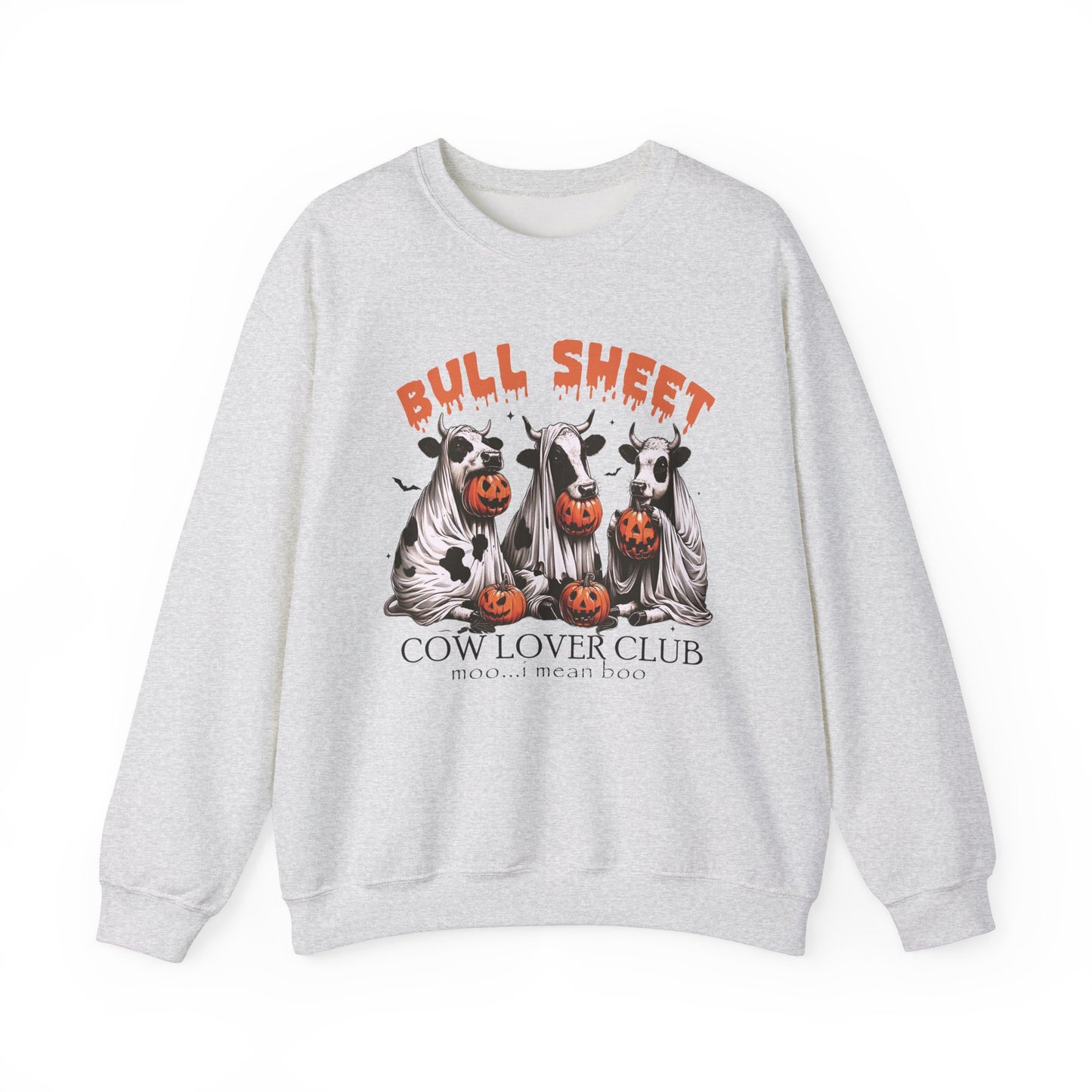 Bull Sheet Cow Lover Club sweat-Shirt, Funny Halloween Ghost Cow Shirt, Spooky Halloween Pumpkin Season Gift for Cow Lover, Cow Halloween Shirt