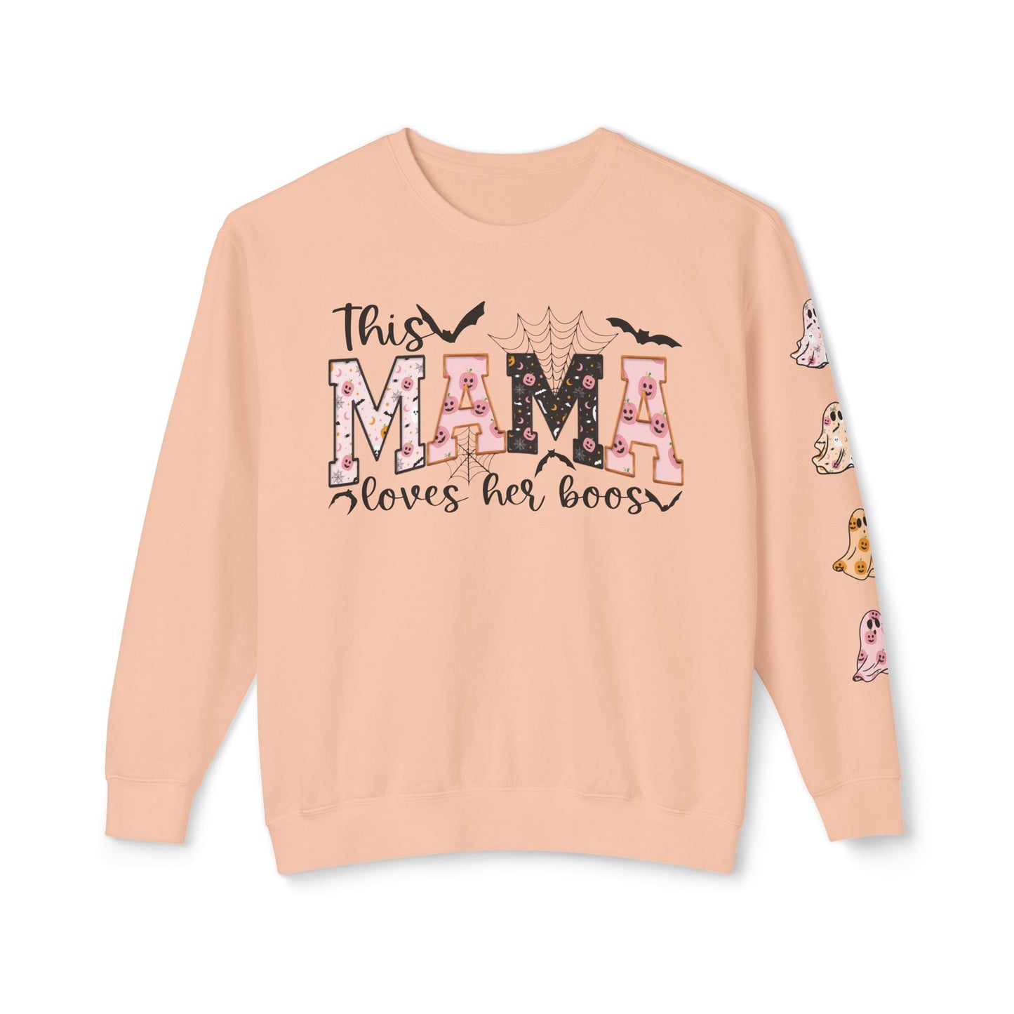 This Mama Loves Her Boos Sweatshirt, Comfort Colors, Halloween Mama Sweatshirt, Custom Mama Sweat with Kids Name, Personalized Mom Sweat for Halloween